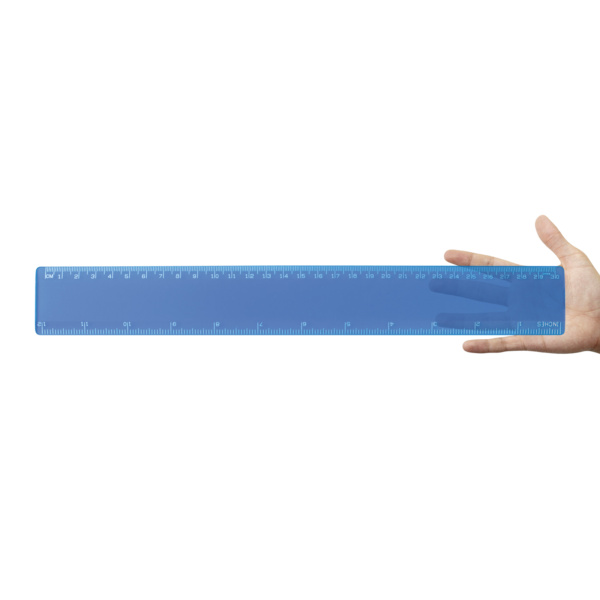 Custom Printed Merch QTCO Logoline Premium Plastic Ruler Blue