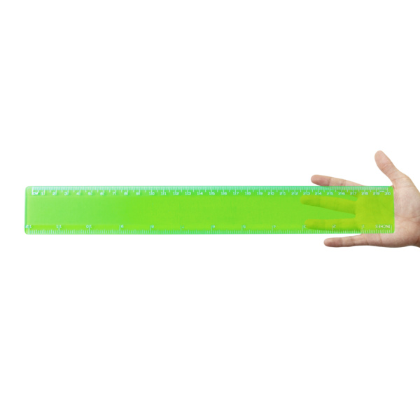Custom Printed Merch QTCO Logoline Premium Plastic Ruler Light Green