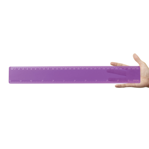 Custom Printed Merch QTCO Logoline Premium Plastic Ruler Purple