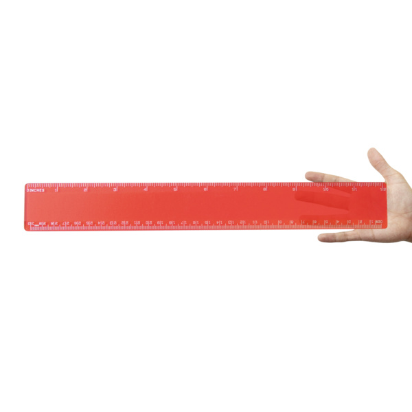 Custom Printed Merch QTCO Logoline Premium Plastic Ruler Red