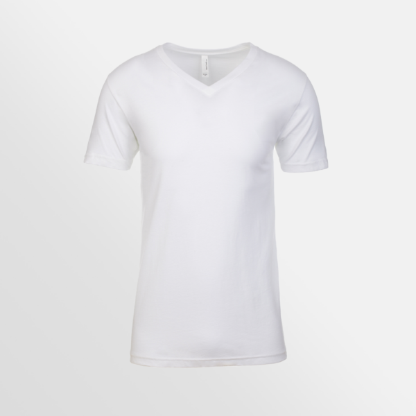 Custom T-shirt Printing QTCO Legend Life NL6240 Men's CVC V-neck White