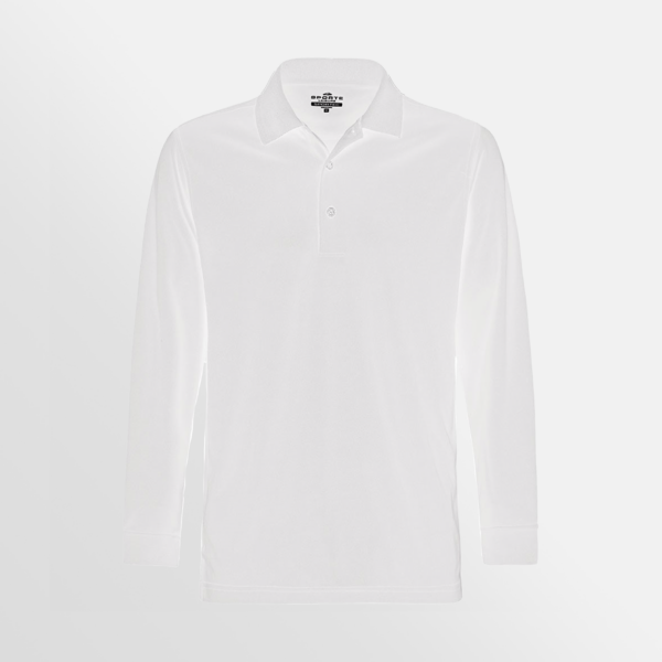 Custom T-shirt Printing QTCO Sporte Leisure Mens & Ladies Long sleeve Aero Polo White