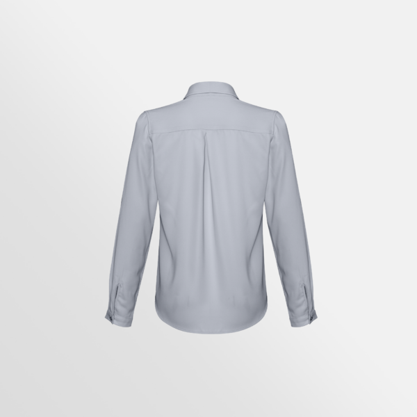 Custom Printed Merch QTCO Biz Collection Madison Ladies Long Sleeve Shirt SilverMist back