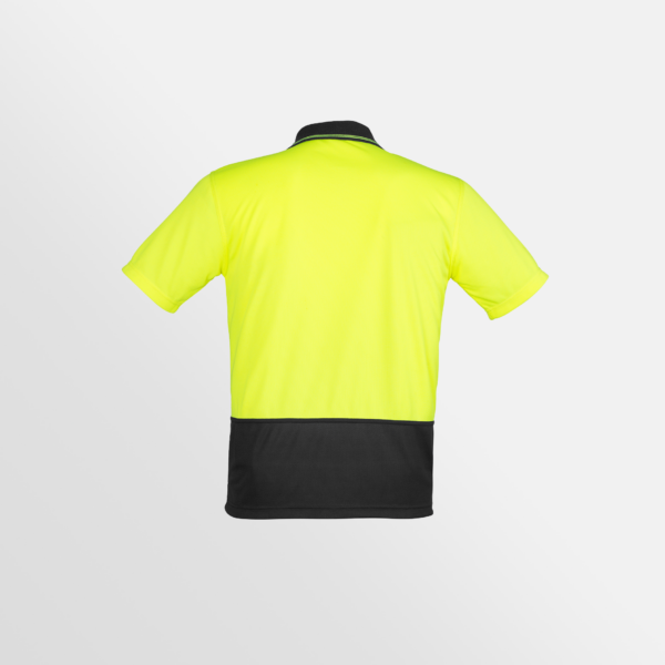 Custom Printed T-shirts QTCO SYZMIK Unisex Hi Vis Basic Short Sleeve Polo Yellow Black back