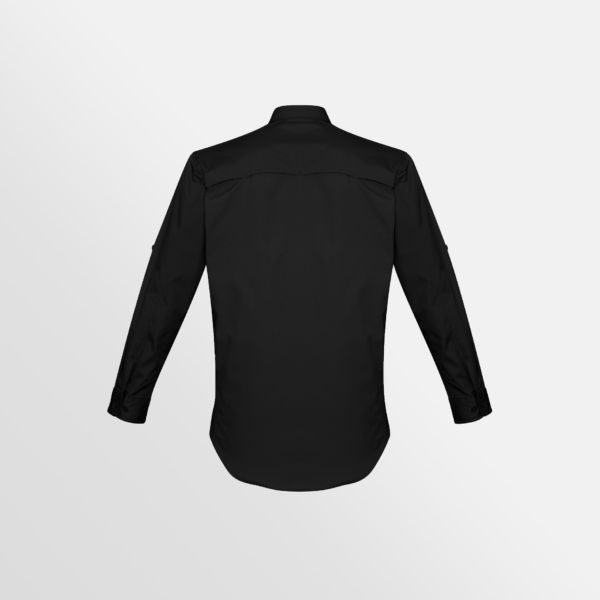 Custom Printed Merch QTCO SYZMIK Mens Rugged Cooling Mens L/S Shirt Black back