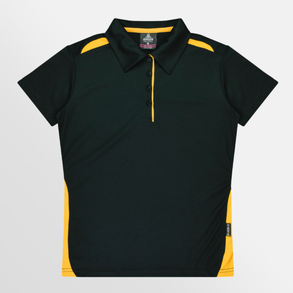 Custom T-shirt Printing Aussie Pacific Paterson Polo Black Gold Front