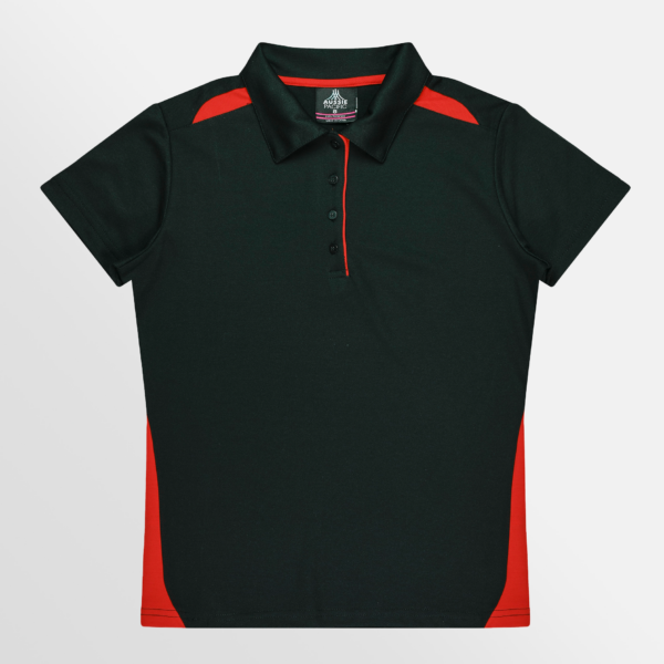 Custom T-shirt Printing Aussie Pacific Paterson Polo Black Red Front