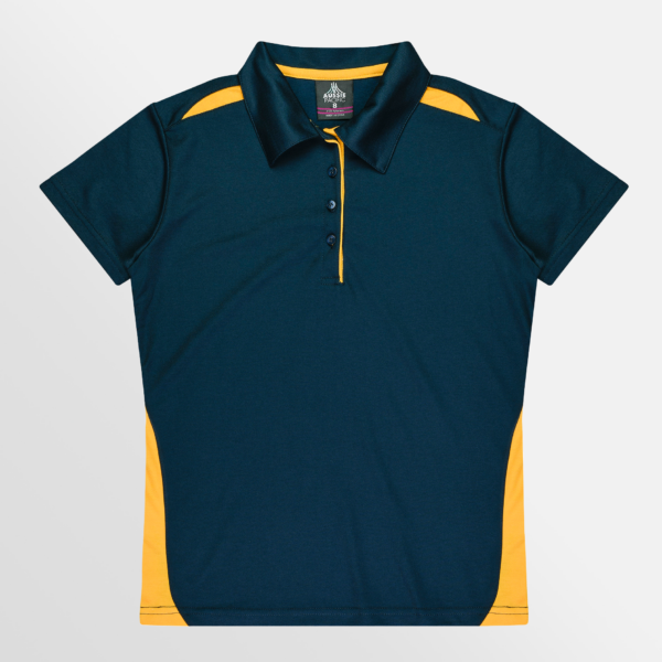 Custom T-shirt Printing Aussie Pacific Paterson Polo Navy Gold Front