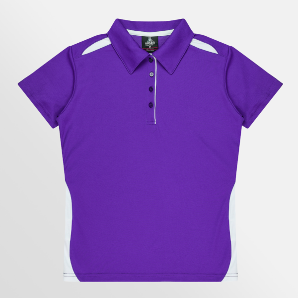 Custom T-shirt Printing Aussie Pacific Paterson Polo Purple White Front