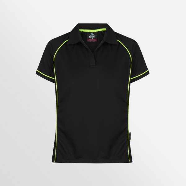 Custom T-shirt Printing Aussie Pacific Endeavour Polo Black Green Front