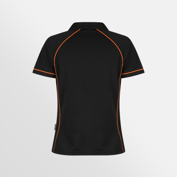 Custom T-shirt Printing Aussie Pacific Endeavour Polo Black Orange Back