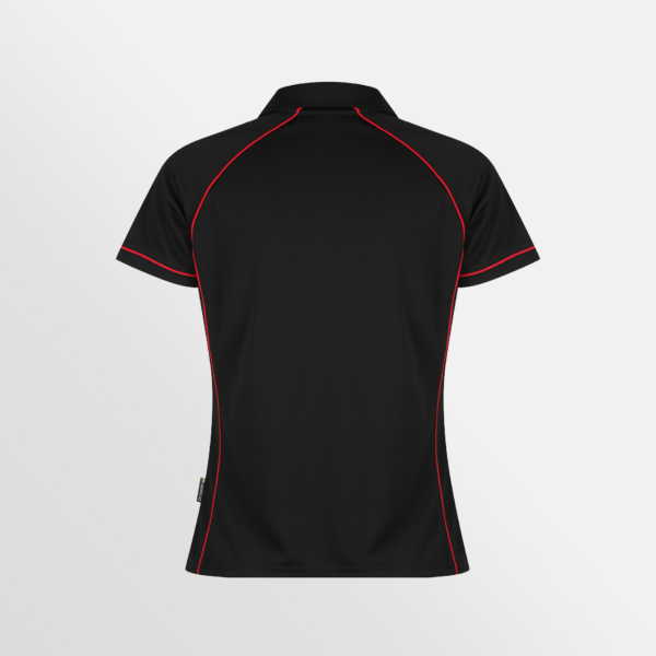 Custom T-shirt Printing Aussie Pacific Endeavour Polo Black Red Back