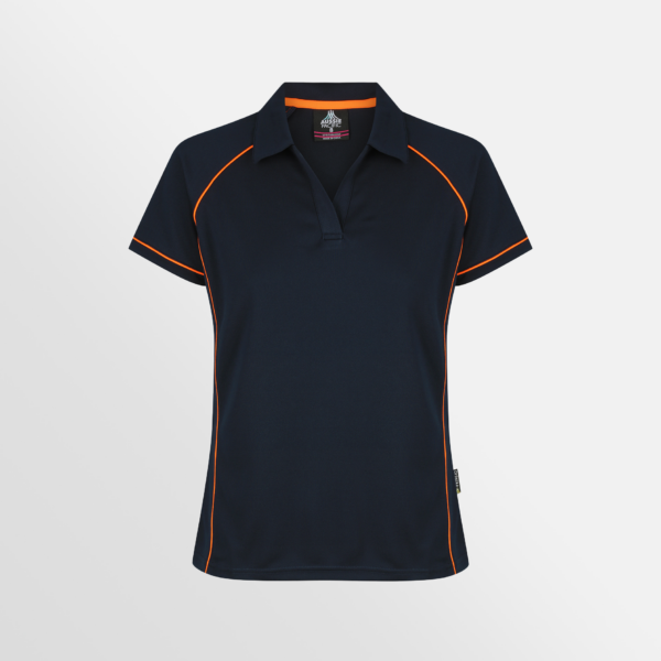 Custom T-shirt Printing Aussie Pacific Endeavour Polo Navy Orange Front