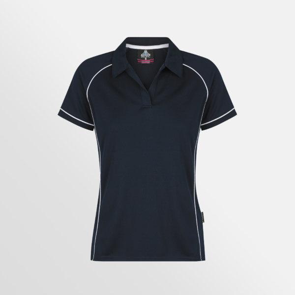 Custom T-shirt Printing Aussie Pacific Endeavour Polo Navy White Front