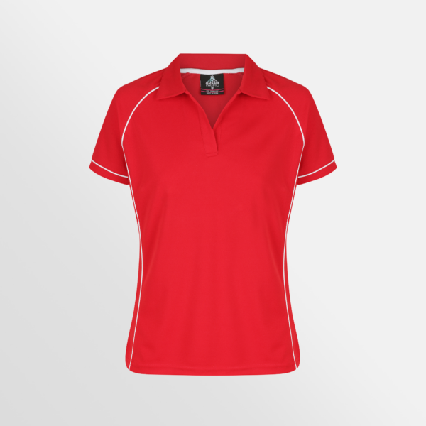 Custom T-shirt Printing Aussie Pacific Endeavour Polo Red White Front