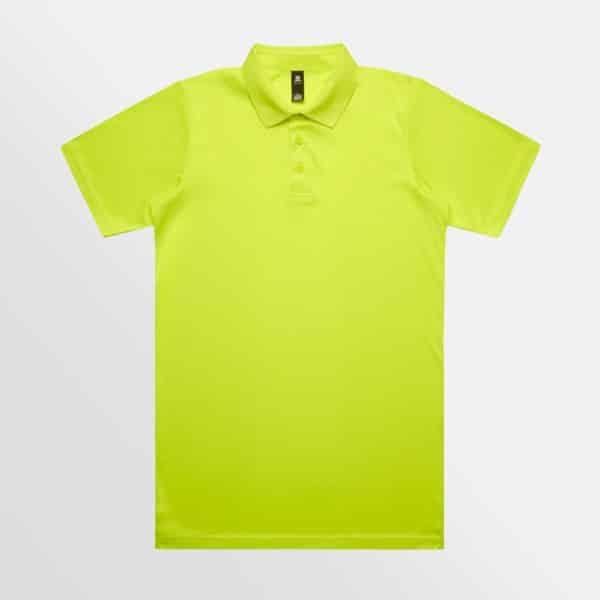 Custom Polo Printing AS Colour Work Safety Polo Yellow