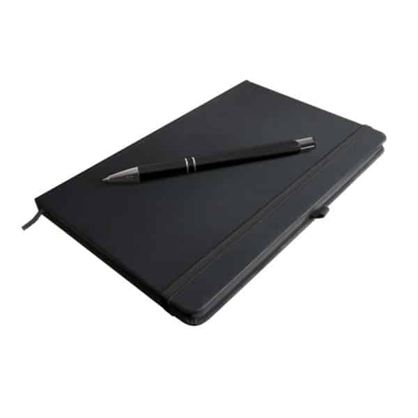 Logoline Venture Supreme notebook with napier pen Black