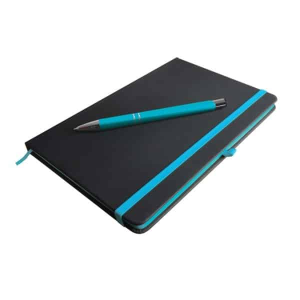 Logoline Venture Supreme notebook with napier pen Light Blue