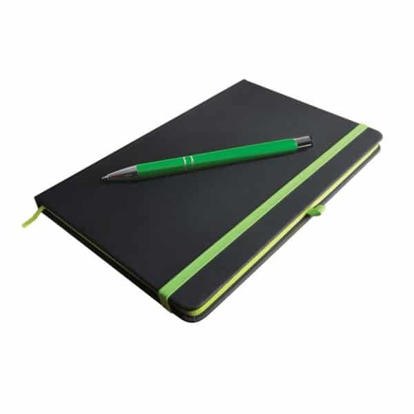 Logoline Venture Supreme notebook with napier pen Light Green