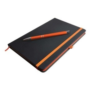 Logoline Venture Supreme notebook with napier pen Orange