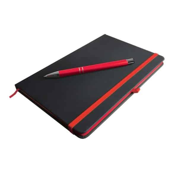 Logoline Venture Supreme notebook with napier pen Red