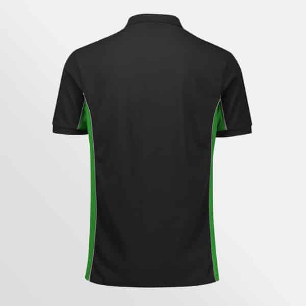 Custom printed unisex Grid Polo - Black/Green