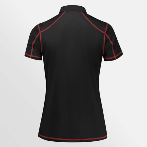 Custom printed unisex Grid Polo - Black/Red