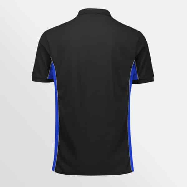 Custom printed unisex Grid Polo - Black/Royal