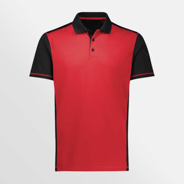 Custom printed Dart short sleeve polo - Black/Red