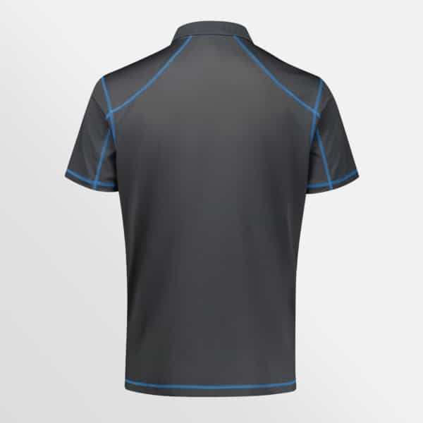 Custom printed Dart short sleeve polo - Grey/Cyan