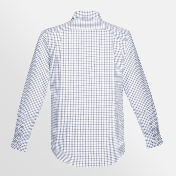 Custom printed Noah Long Sleeve shirt - White/Storm Blue Check