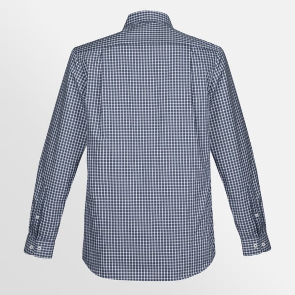 Custom printed Noah Long Sleeve shirt - Storm Blue/White Check