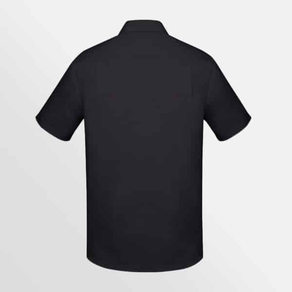 Custom printed Charlie classic short sleeve shirt - Black Chambray