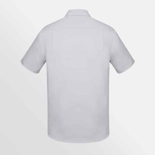 Custom printed Charlie classic short sleeve shirt - Silver Chambray