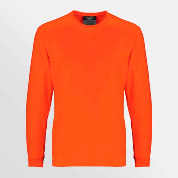 Custom printed hi vis long sleeve tee - orange