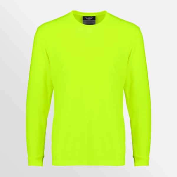 Custom printed hi vis long sleeve tee - yellow