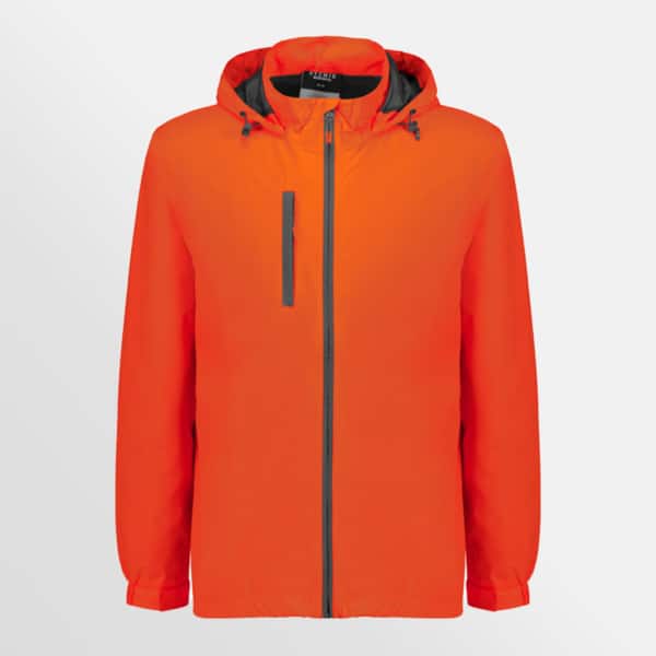 Custom printed super light packable rain jacket - orange