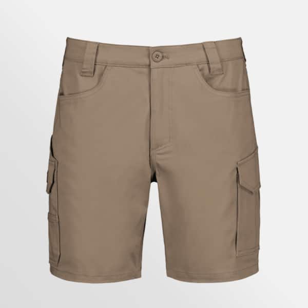 Custom printed essential stretch cargo shorts - Khaki