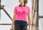 Custom printed womens hi vis basic short sleeve polo